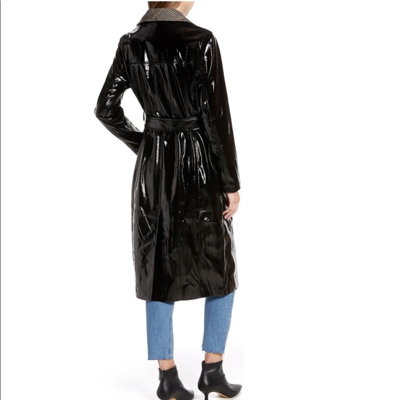 Something Navy Glossy Trench Coat - Picture 3 of 7
